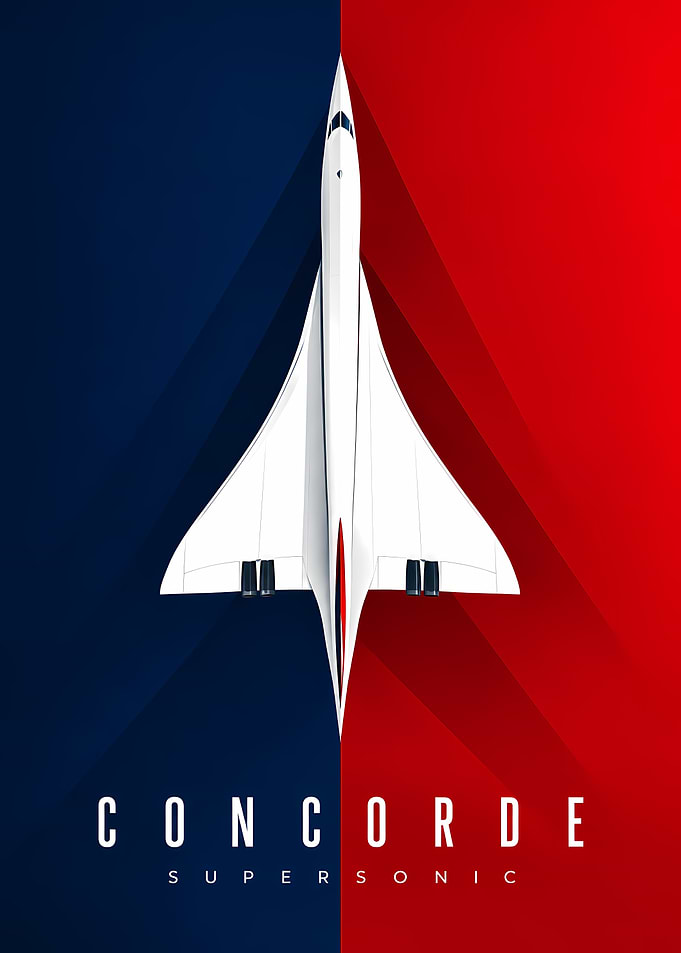 Minimalist Concorde Supersonic Jet Poster