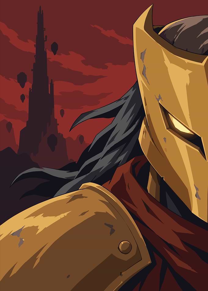 Golden Knight Before Dark Tower