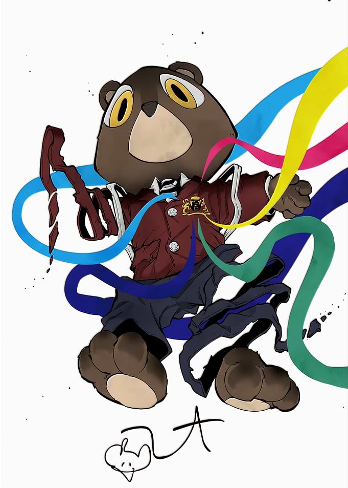 Kanye West Dropout Bear Illustration