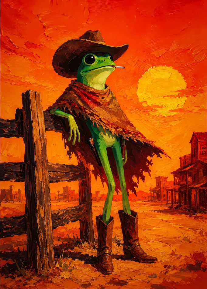 Cowboy Frog in the Wild West