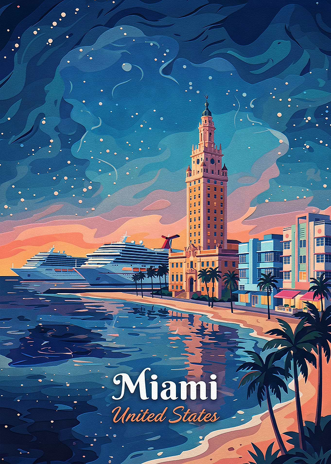 Miami Travel Poster Art