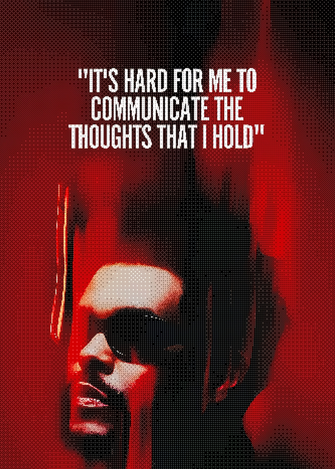 The Weeknd Red Aesthetic Quote Poster