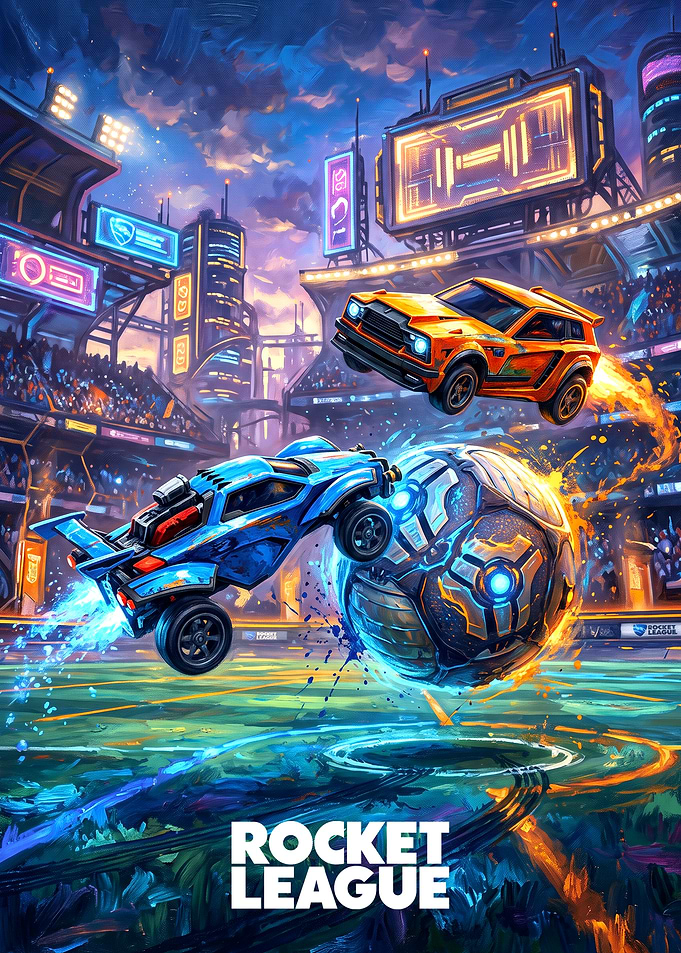 Rocket League Competitive Arena Action
