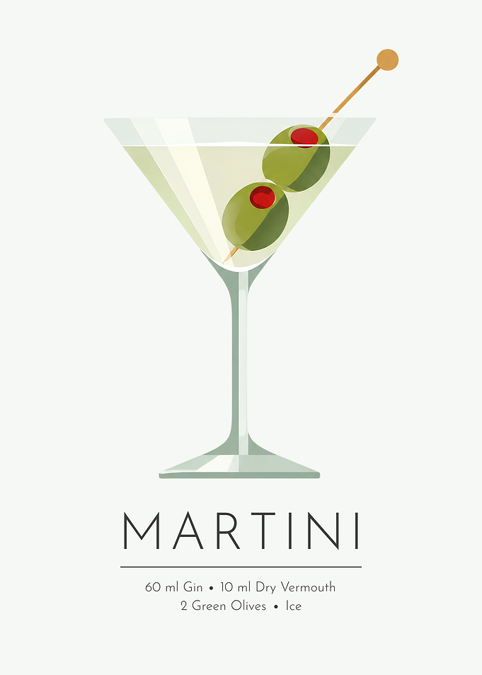 Classic Martini – Elegant Gin Cocktail Wall Art