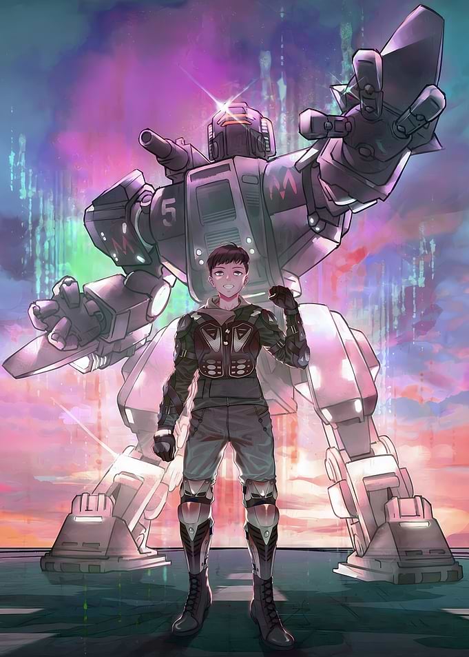 Anime Pilot with Giant Mech
