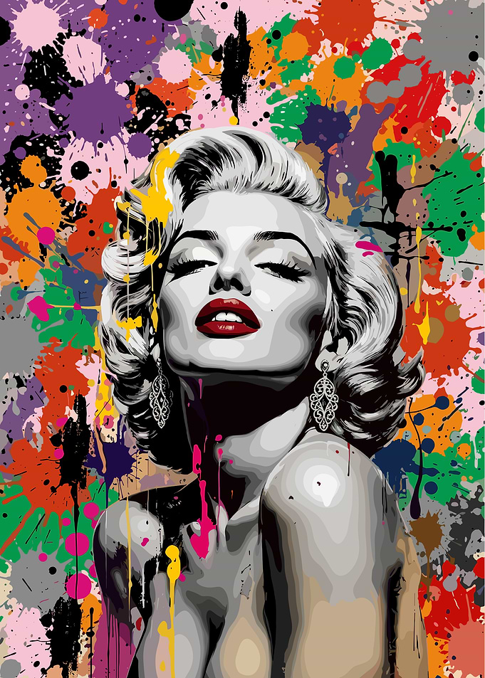 Marilyn Monroe Pop Art Splatter Portrait