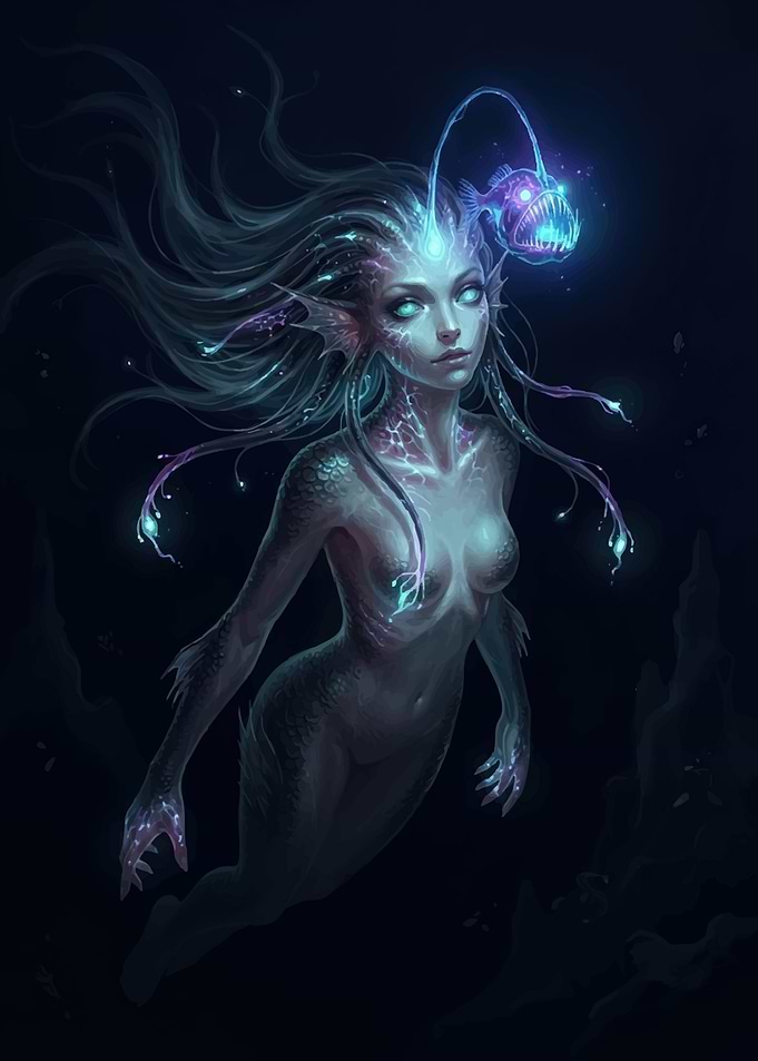 Bioluminescent Deep Sea Mermaid