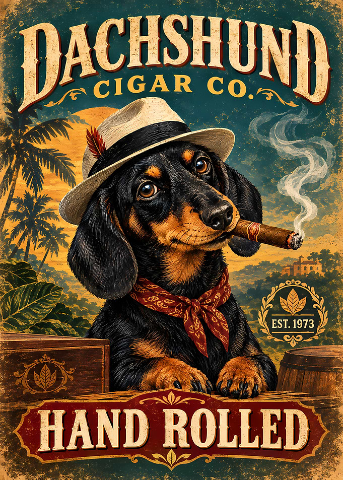 Dachshund Cigar Co. Vintage Poster