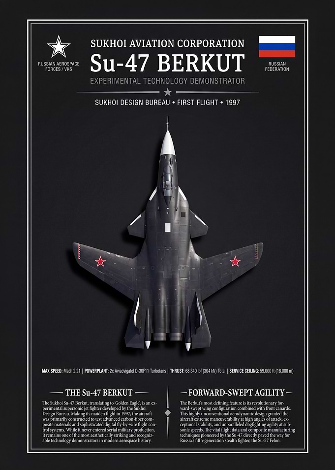 Sukhoi Su-47 Berkut Technical Poster