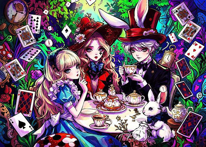 Alice in Wonderland Tea Party Illustration