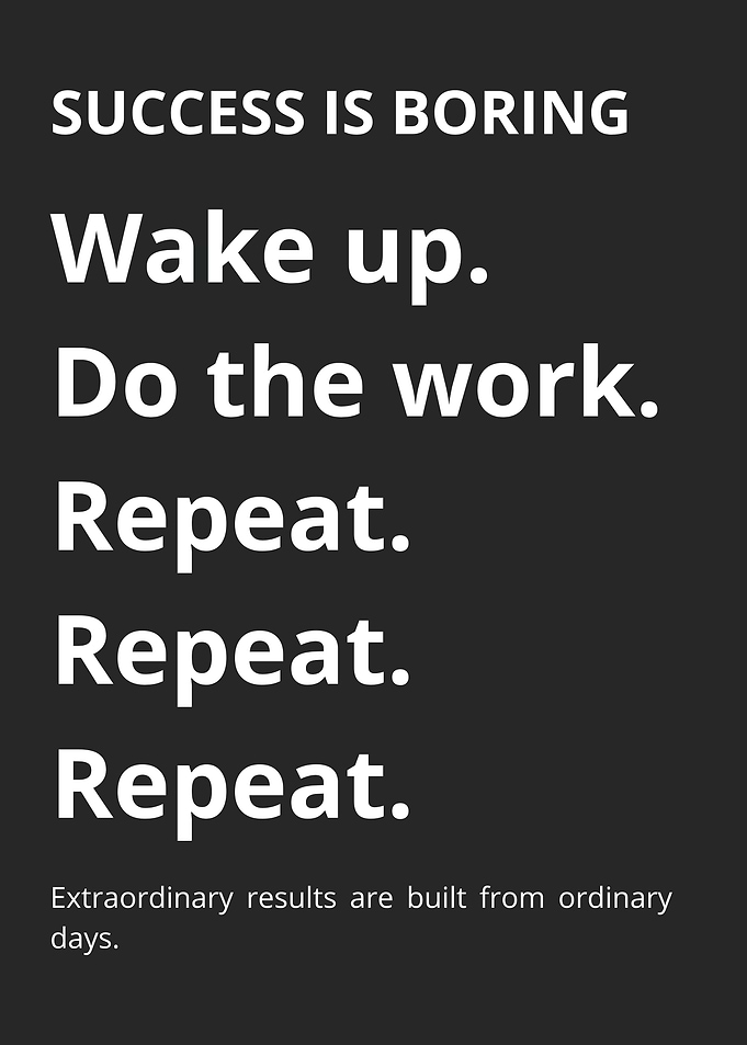 Success Is Boring Motivational Poster