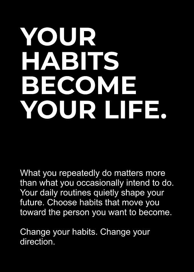Your Habits Become Your Life Minimalist Quotes Art
