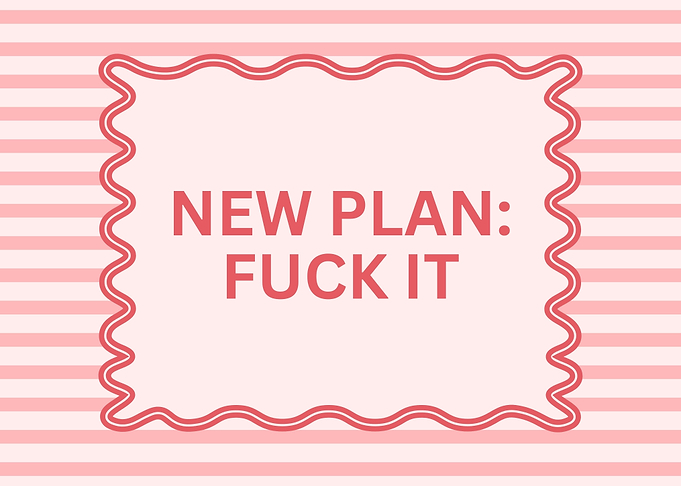 New Plan Fuck It Text Art
