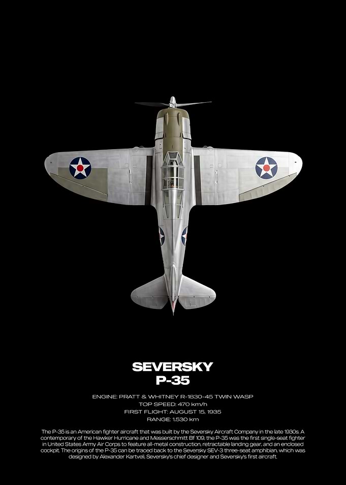 Seversky P-35 Fighter Aircraft Poster