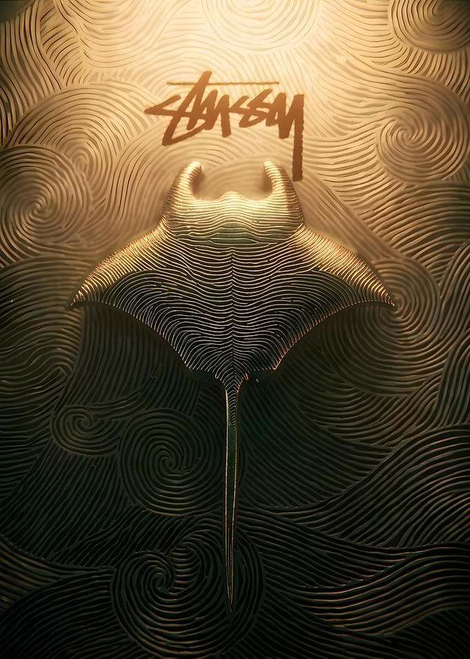 Stussy Manta Ray Graphic Art