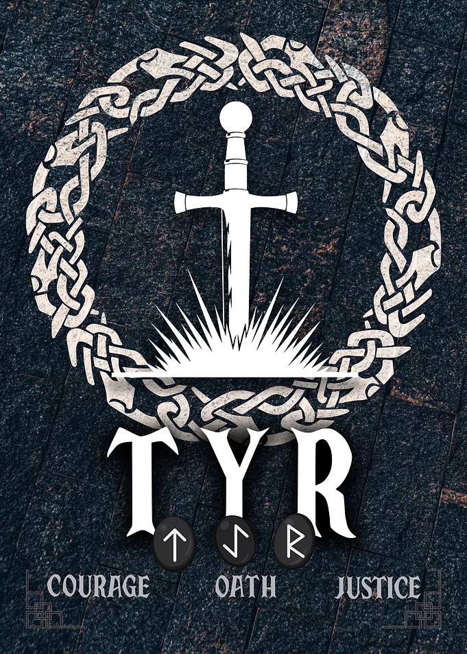 Norse God Tyr Symbol Poster