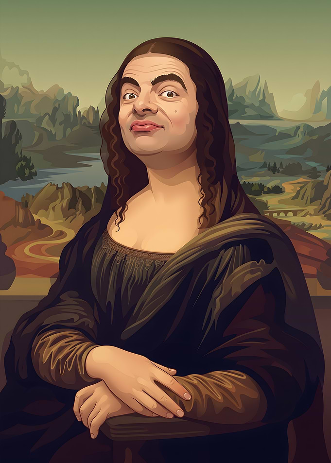 Mr. Bean as the Mona Lisa