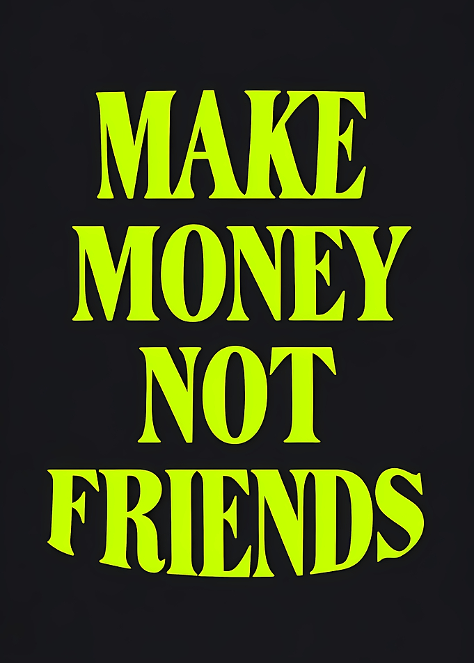 Make Money Not Friends Typography Poster