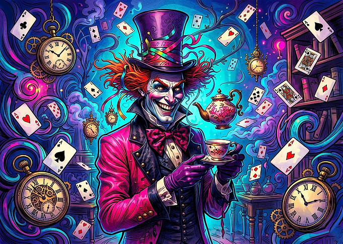 The Mad Hatter Tea Party Illustration