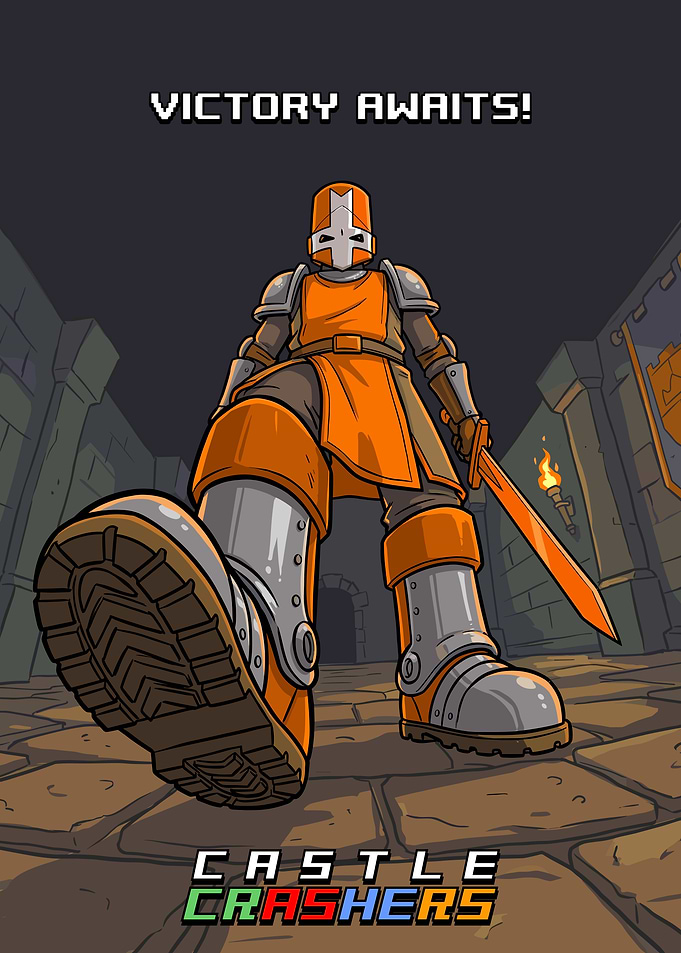 Castle Crashers Orange Knight Poster