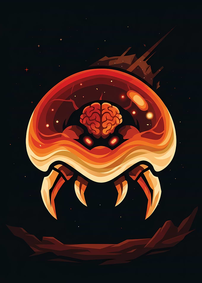 Brainiac Alien Creature Illustration