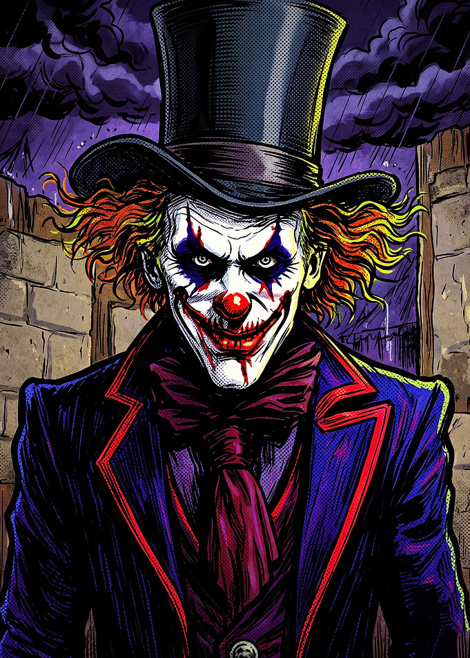 Sinister Clown in Top Hat