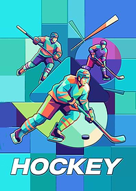 Dynamic Abstract Hockey Player Illustration