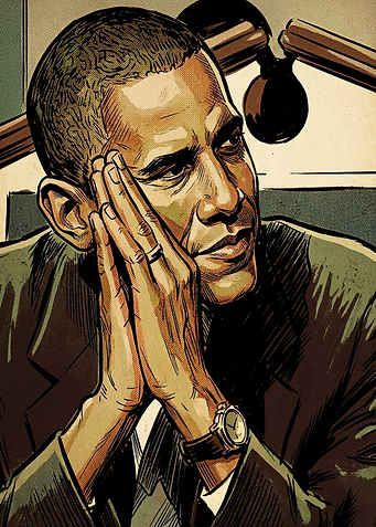 Barack Obama Comic Style Portrait