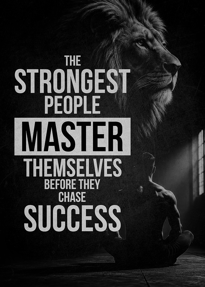 Motivational Lion Success Quote Poster
