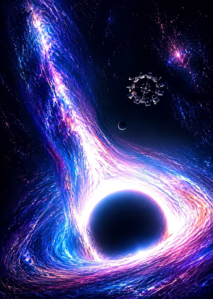 Interstellar Black Hole and Space Station