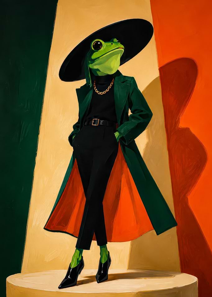 Stylish Frog in High Fashion