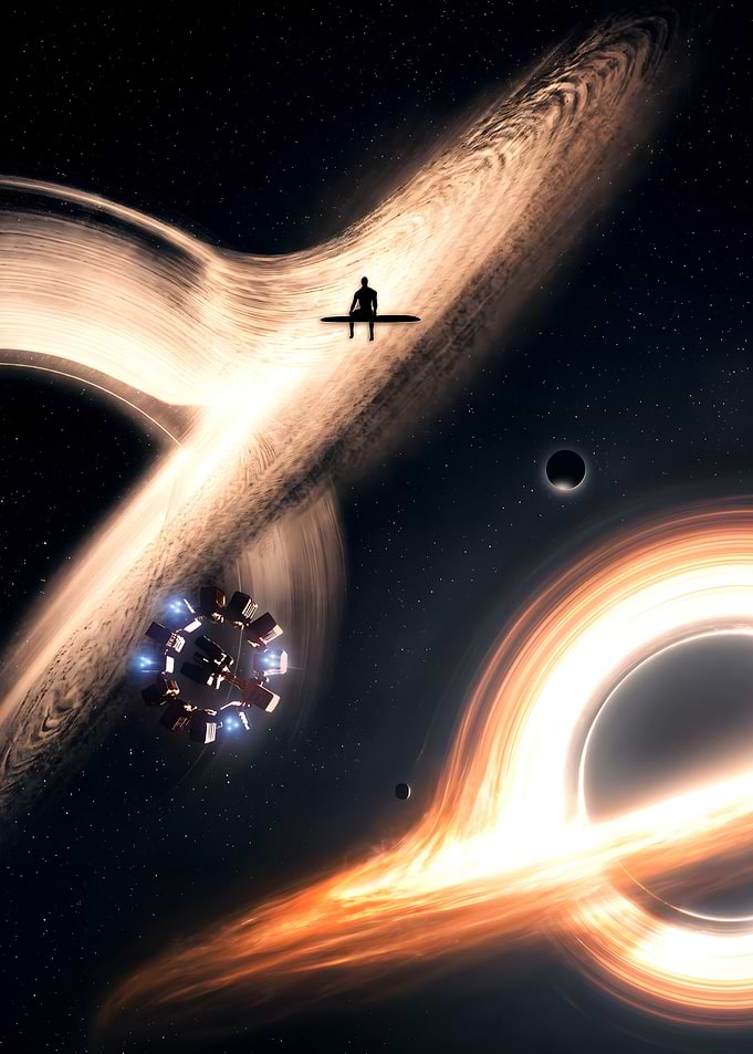 Interstellar Black Hole Space Scene