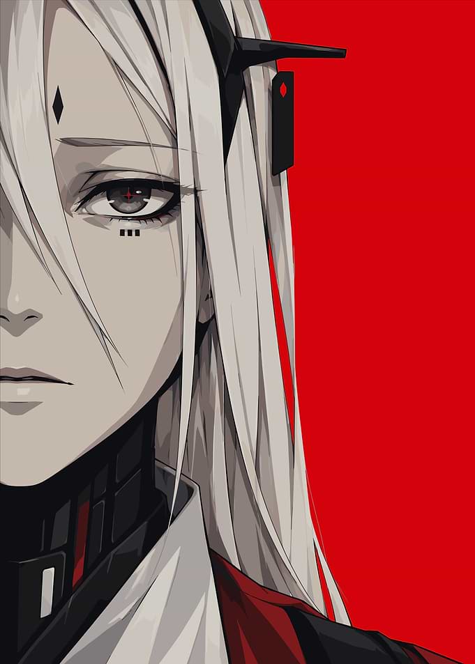 Isolde Itou with White Hair Portrait