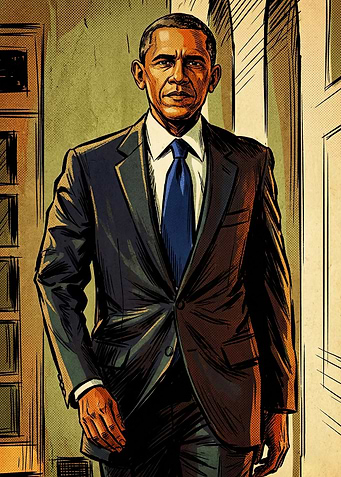 Barack Obama Comic Book Style Portrait