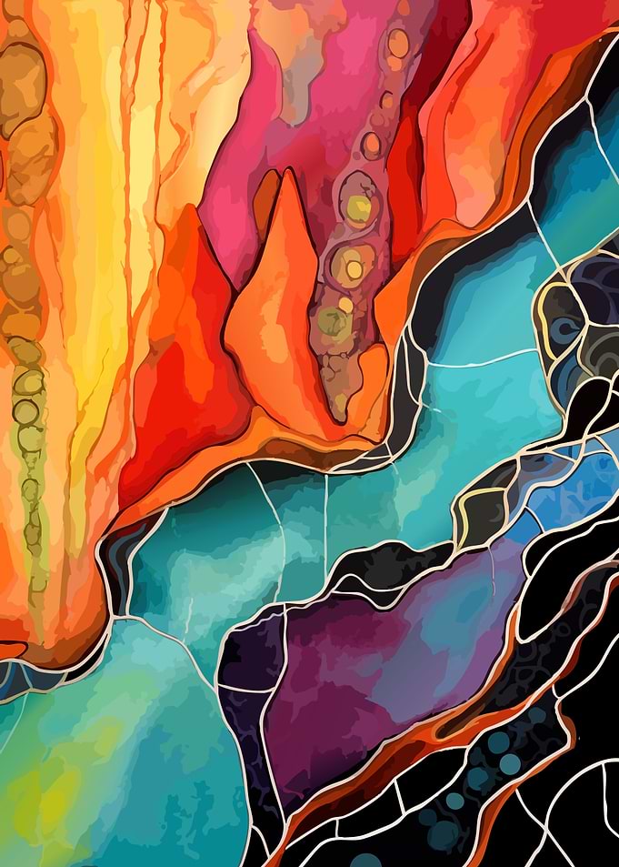 Vibrant Abstract Stained Glass Art