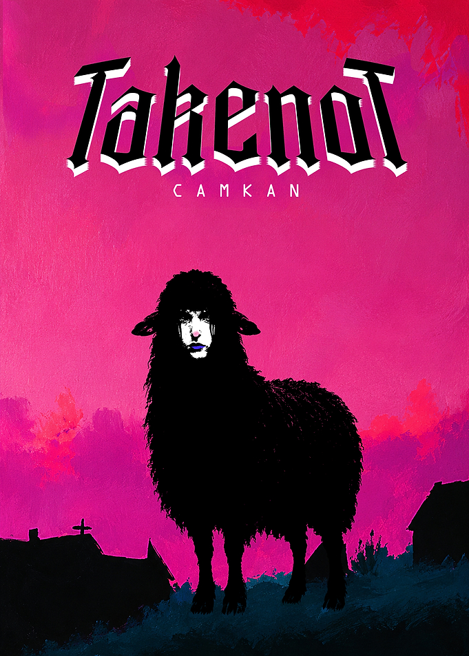 Surreal Black Sheep Portrait Poster