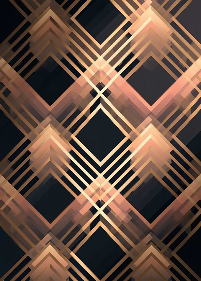 Geometric Gold and Black Pattern