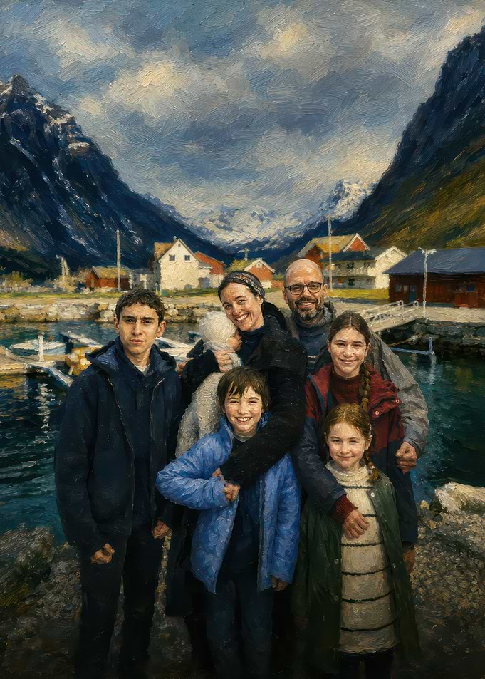 Family Portrait in Norwegian Landscape