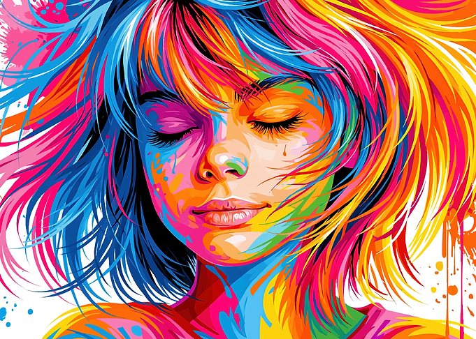 Colorful Abstract Portrait of a Woman