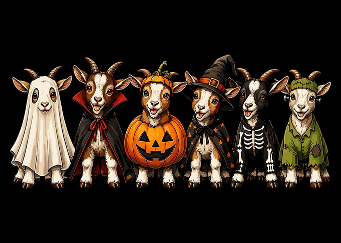 Cute Halloween Costume Goats