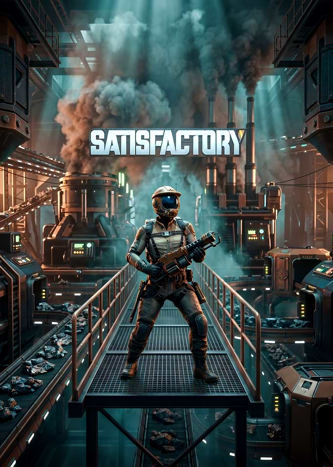 Satisfactory Game Industrial Factory Poster