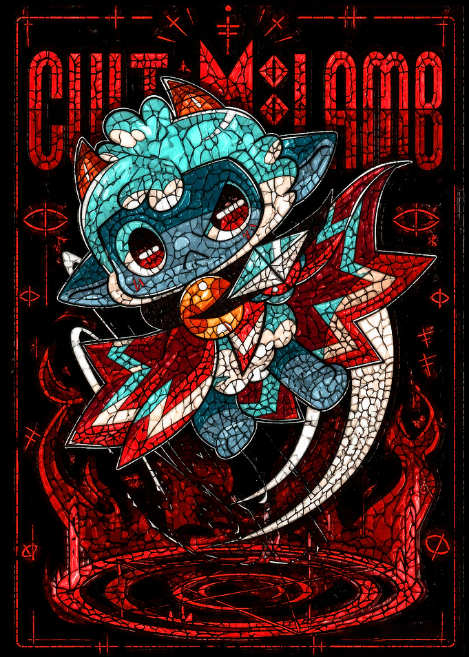 Cult of the Lamb Stained Glass Art