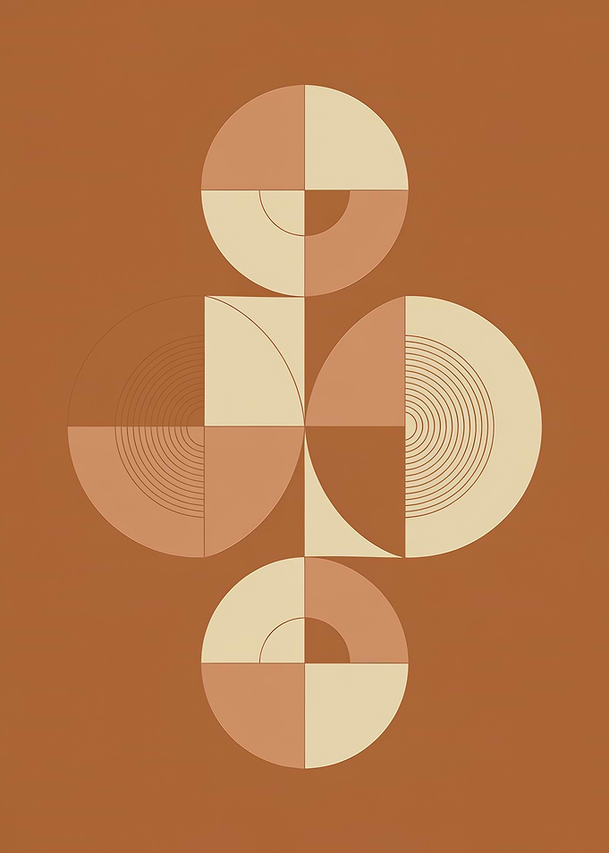 Minimalist Geometric Abstract Earth Tone Art