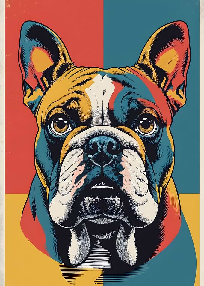 Pop Art French Bulldog Portrait