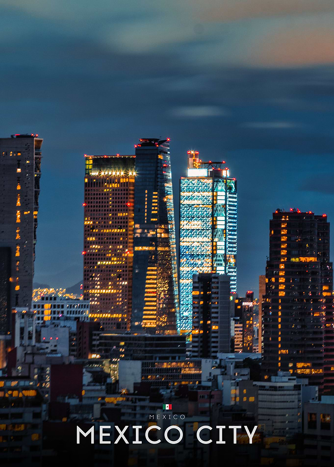 Mexico City Skyline at Twilight