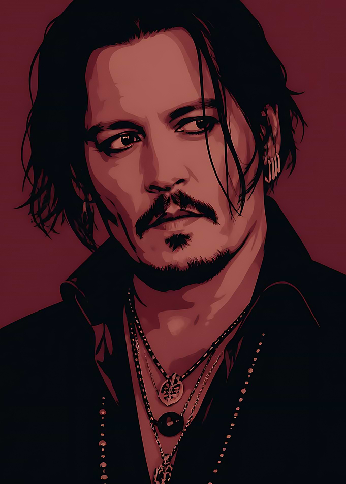 Johnny Depp Digital Portrait Illustration