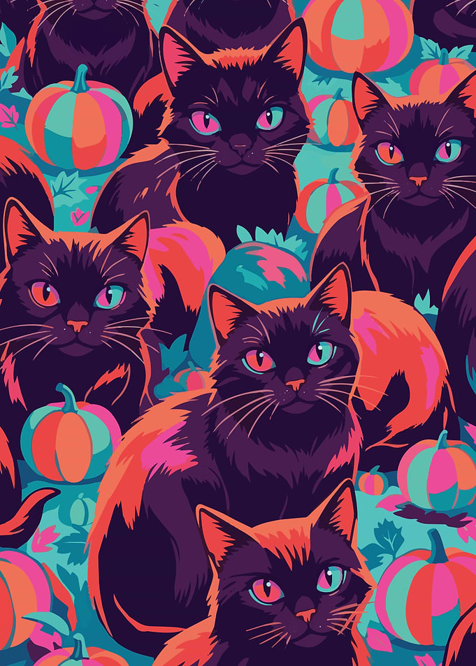 Halloween Black Cat Pattern