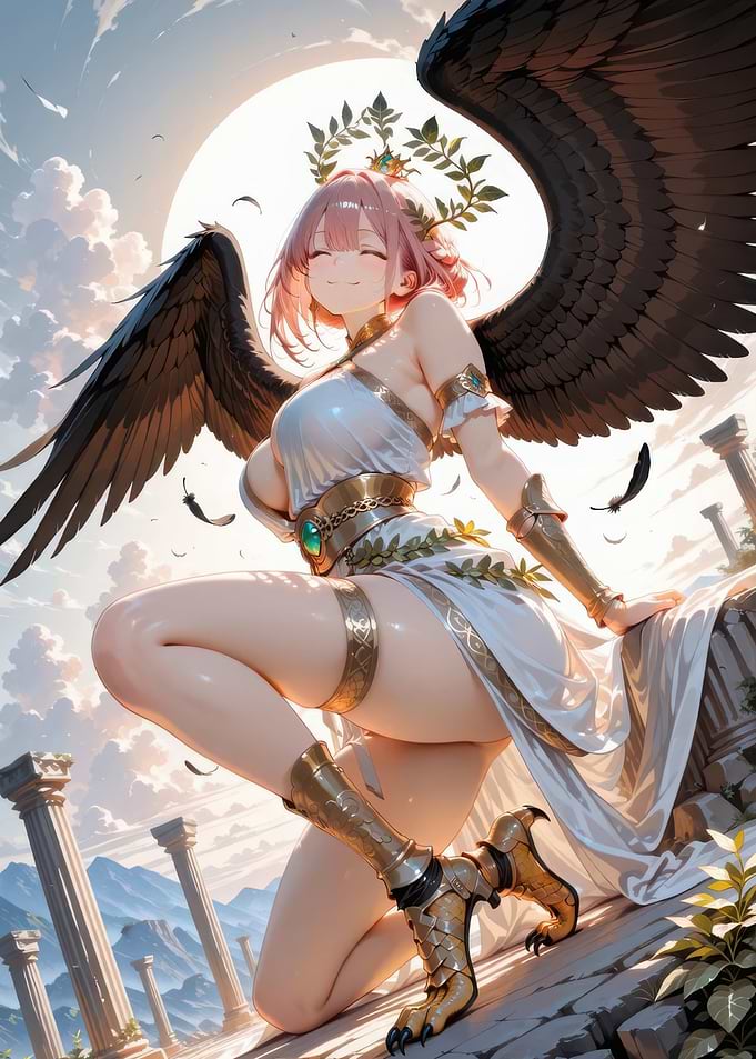 Winged Goddess in Ancient Ruins