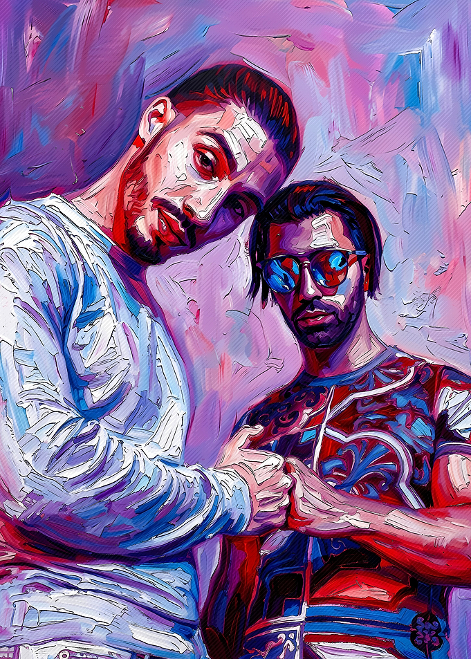 Stylized Portrait of Two Men