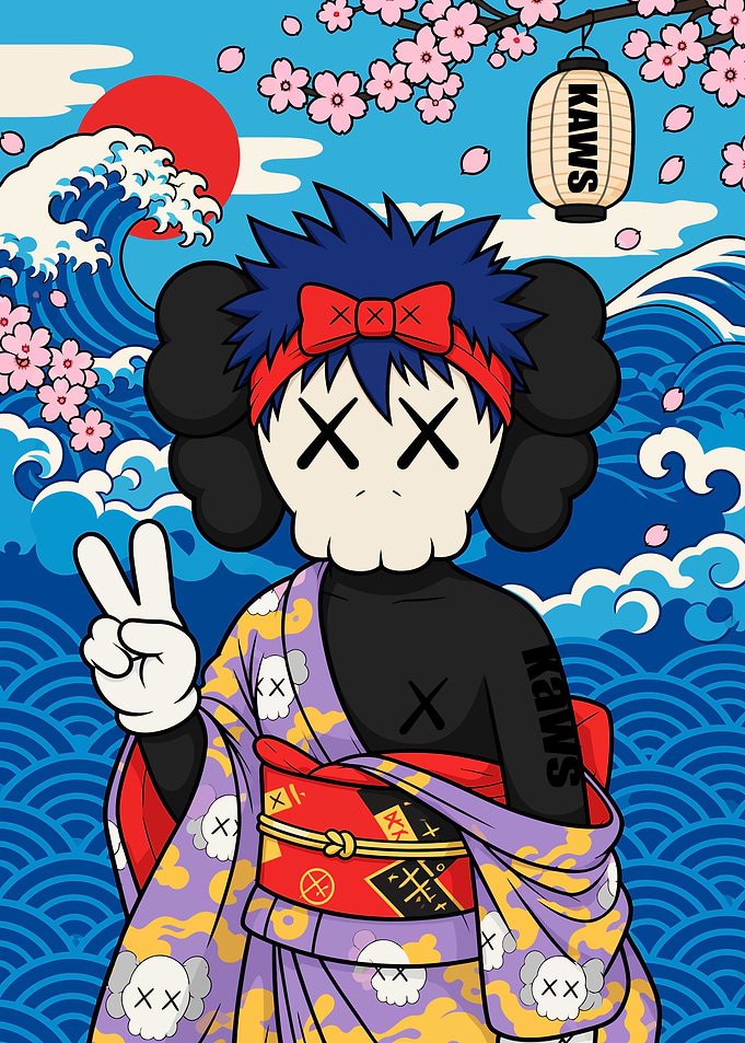 KAWS in Japanese Kimono